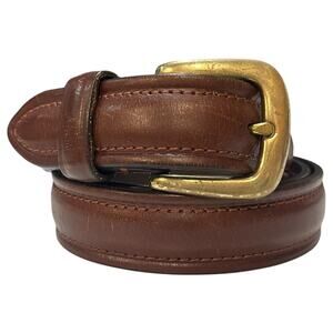 Ralph Lauren Belt Mens 36 Genuine Leather Brass Buckle Dress Classic RL Polo